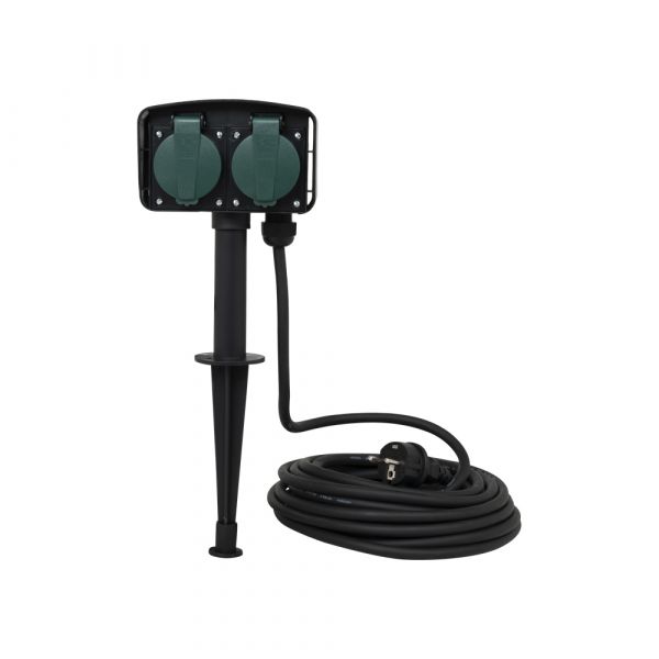 AC garden socket with skewers, 10 m.