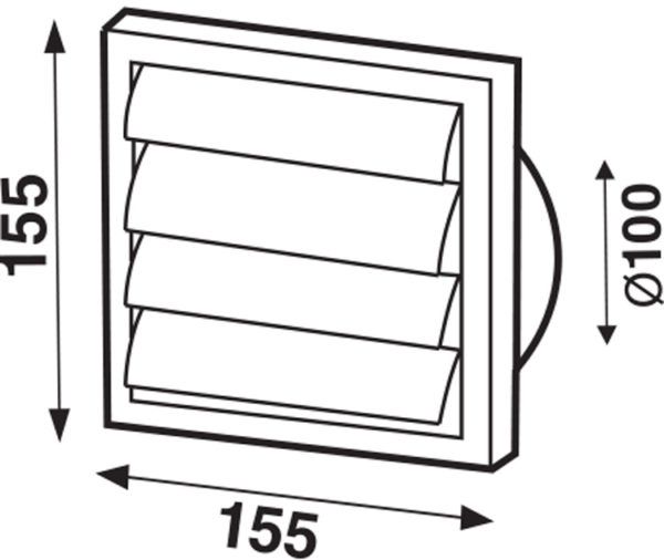 Roast with slats stainless steel 155x155mm 100 mm