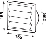 Roast with slats stainless steel 155x155mm 100 mm