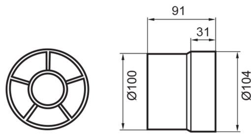 Tube fan 100 mm Basic White