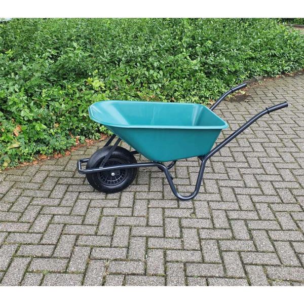 Wheelbarrow plastic green container 85 liters HQ.