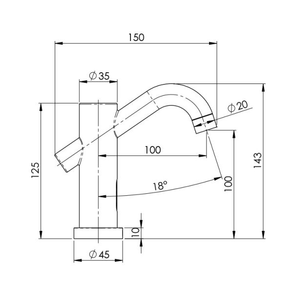 Fountain tap with sensor.