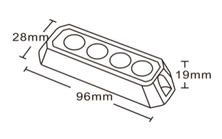 Flash lampe førte 10-30 volt 4 LED