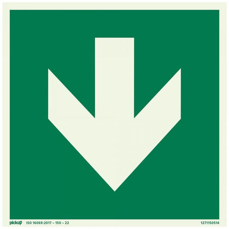 Bord richtingspijl (groen)ftlm - 150x150 mm zelfklevend.