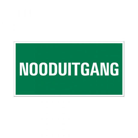 Bord nooduitgang - 150x300 mm.