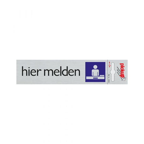 Bord alulook hier melden - 165x44 mm zelfklevend.
