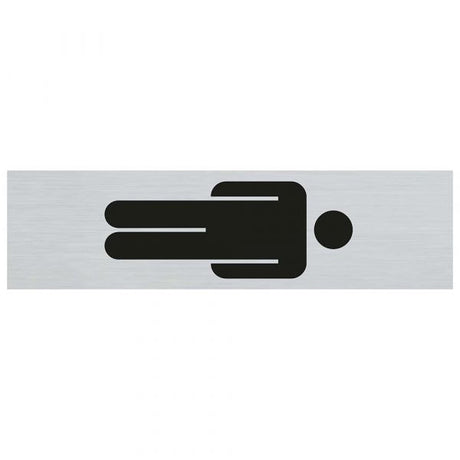 Bord alulook heren symbool staand - 165x44 mm zelfklevend.