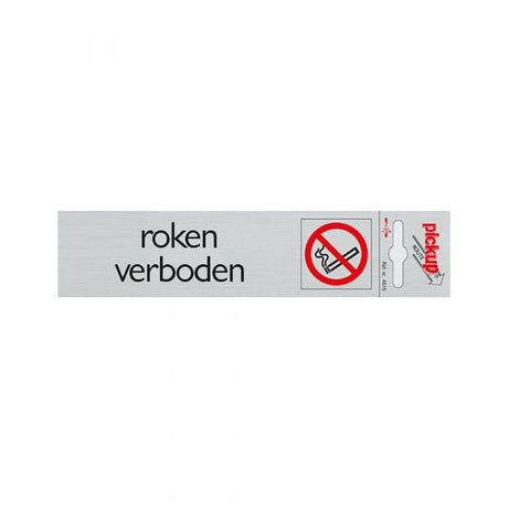 Bord alulook roken verboden - 165x44 mm zelfklevend.