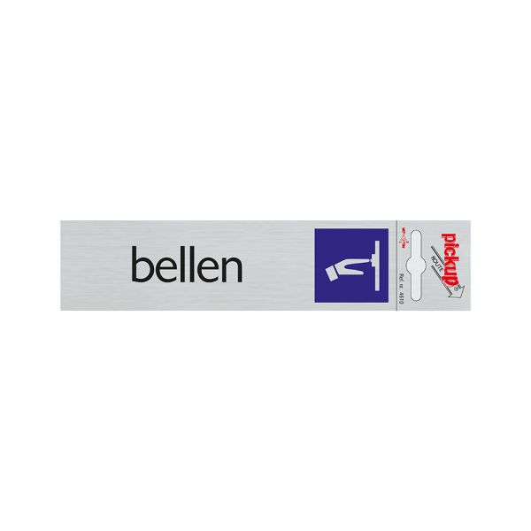 Bord alulook bellen - 165x44 mm zelfklevend.