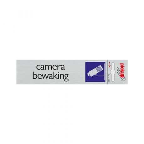 Bord alulook camerabewaking - 165x44 mm zelfklevend.