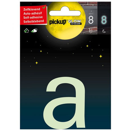 Glow in the dark letter a - 75 mm zelfklevend.