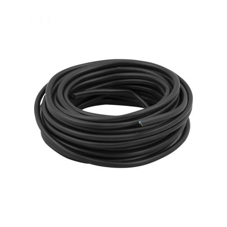 Huishoudsnoer 2x0.75 zwart 10 meter.