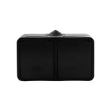 Q-link - wandcontactdoos - buitenstopcontact - opbouw - horizontaal - dubbel stopcontact - spatwaterdicht ip54 - randaarde - kinderbeveiliging - mat zwart