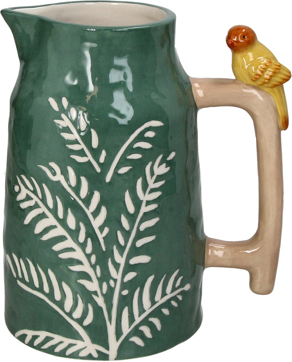 Hd collection vaas vogel aardewerk 18,5x13,2x20,6cm