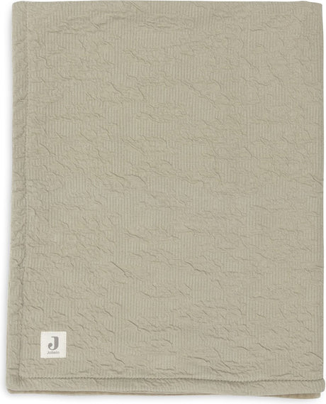 Jollein - deken wieg 75x100cm - wiegdeken, wiegdekentje, dekentje baby - soft waves - olive green velvet