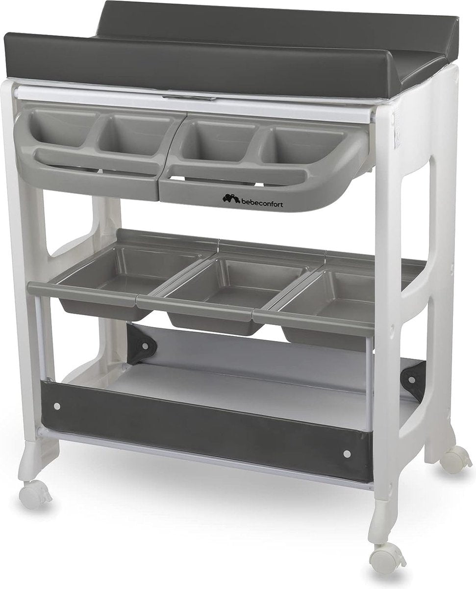 Bebeconfort dolphy, bad- en verschoningsunit, mobiele 2-in-1-unit, vanaf de geboorte tot 12 maanden, 0-11 kg, grey mist