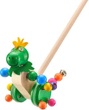 Selecta spielzeug duwkleistok draak tattolo junior 57 cm hout groen