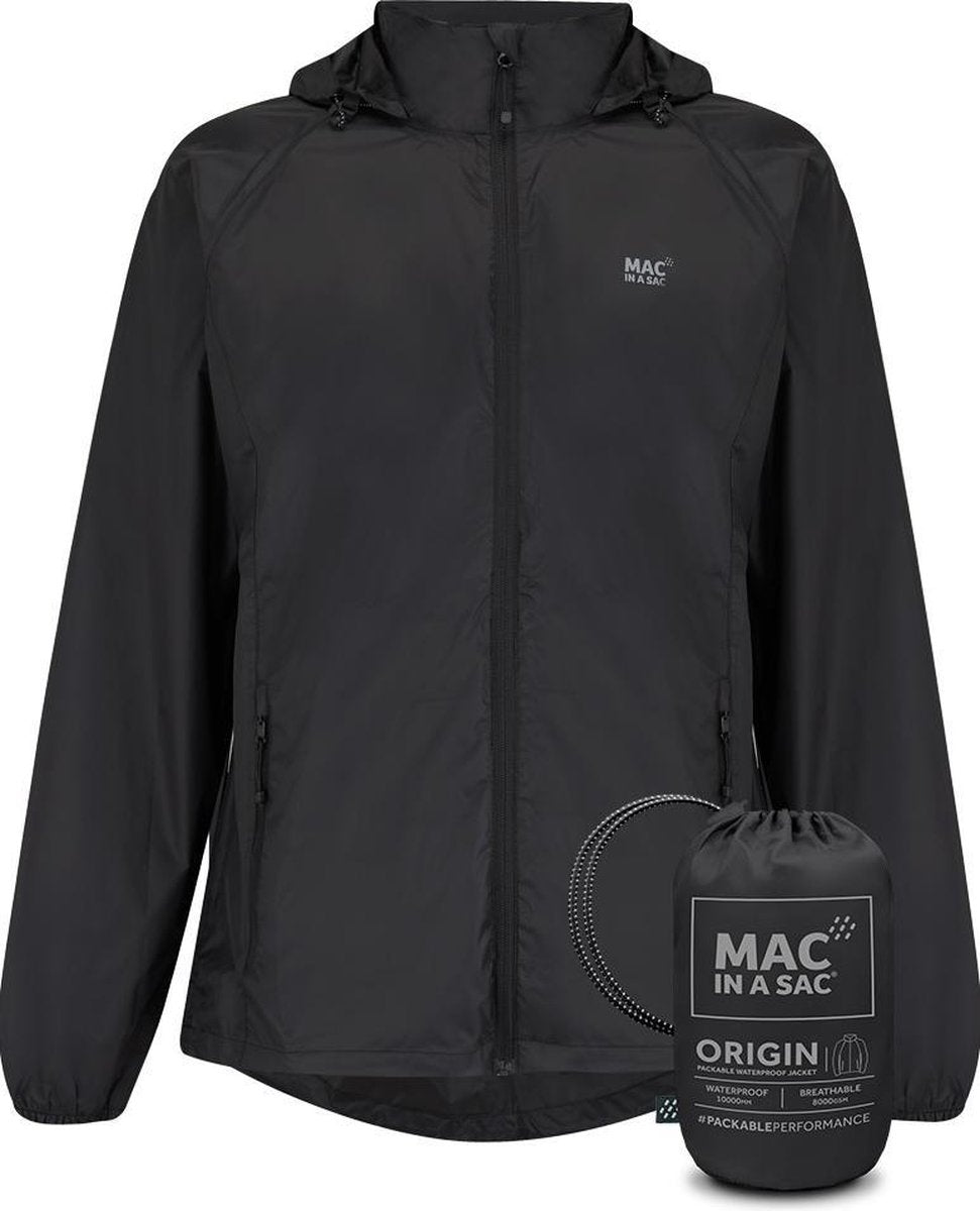 Mac in a sac origin 2 regenjas unisex - zwart - maat xl