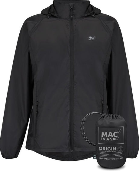 Mac in a sac origin 2 regenjas unisex - zwart - maat xl