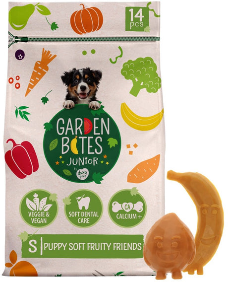 Garden bites duvoplus - soft fruity friends hondensnacks - hondensnoepjes - vegetarisch glutenvrij - puppy small 14st
