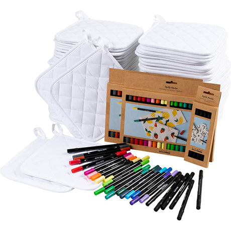 Creativ company https: www.cchobby.nl groepsset-pannenlappen-met-stiften-zwart-wit-1-set