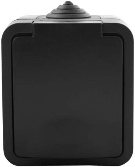 Q-link contactdoos opbouw - 1-voudig - met randaarde - spatwaterdicht ip54 - zwart