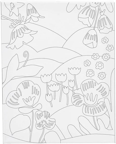 Creativ company schildercanvas met print bloemenlandschap - 24x30cm