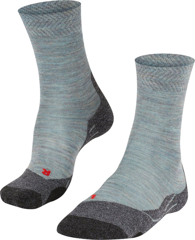 Falke tk2 melange anti-blaar dik wol functioneel materiaal wandelsokken dames blauw - maat 41-42 41 42
