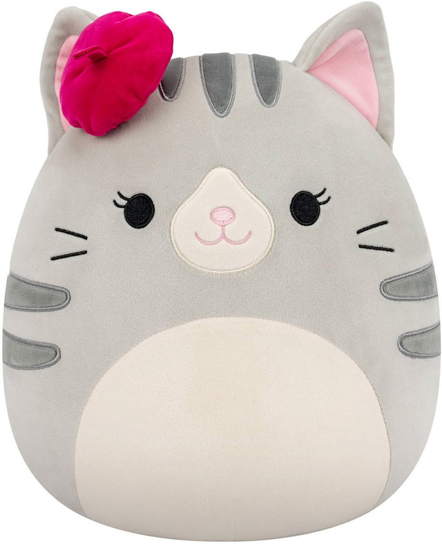 Squishmallows - medium plush 30cm tally - grey cat with beret