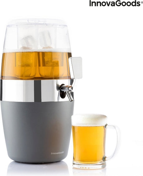 Innovagoods biertap - beertender - biertoren - bier cadeau - drank dispenser - gekoeld -drankdispenser - ruime opening - rond - incl. tapkraantje 4 l