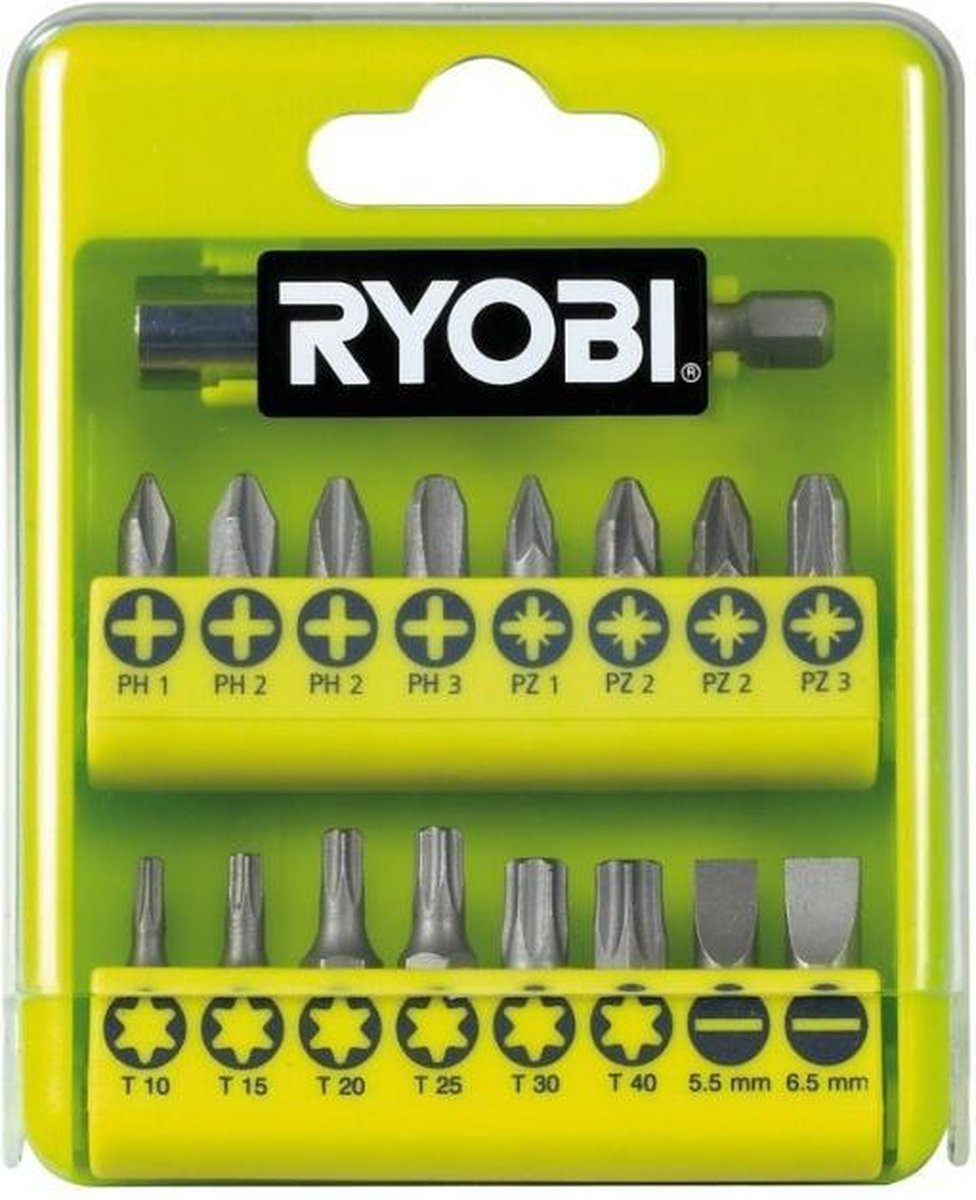 Ryobi rak17sd serie - bitset - 17 stuks - magnetische houder