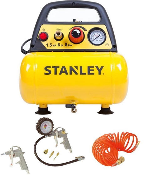 Stanley olievrije compressor 6l+zestaw pneumatisch