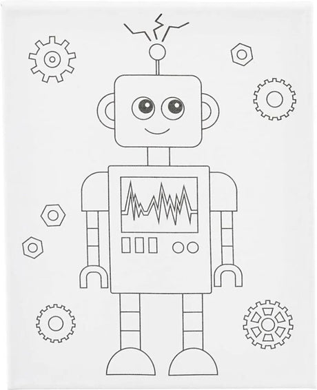 Creativ company schildercanvas met print robot - 24x30cm