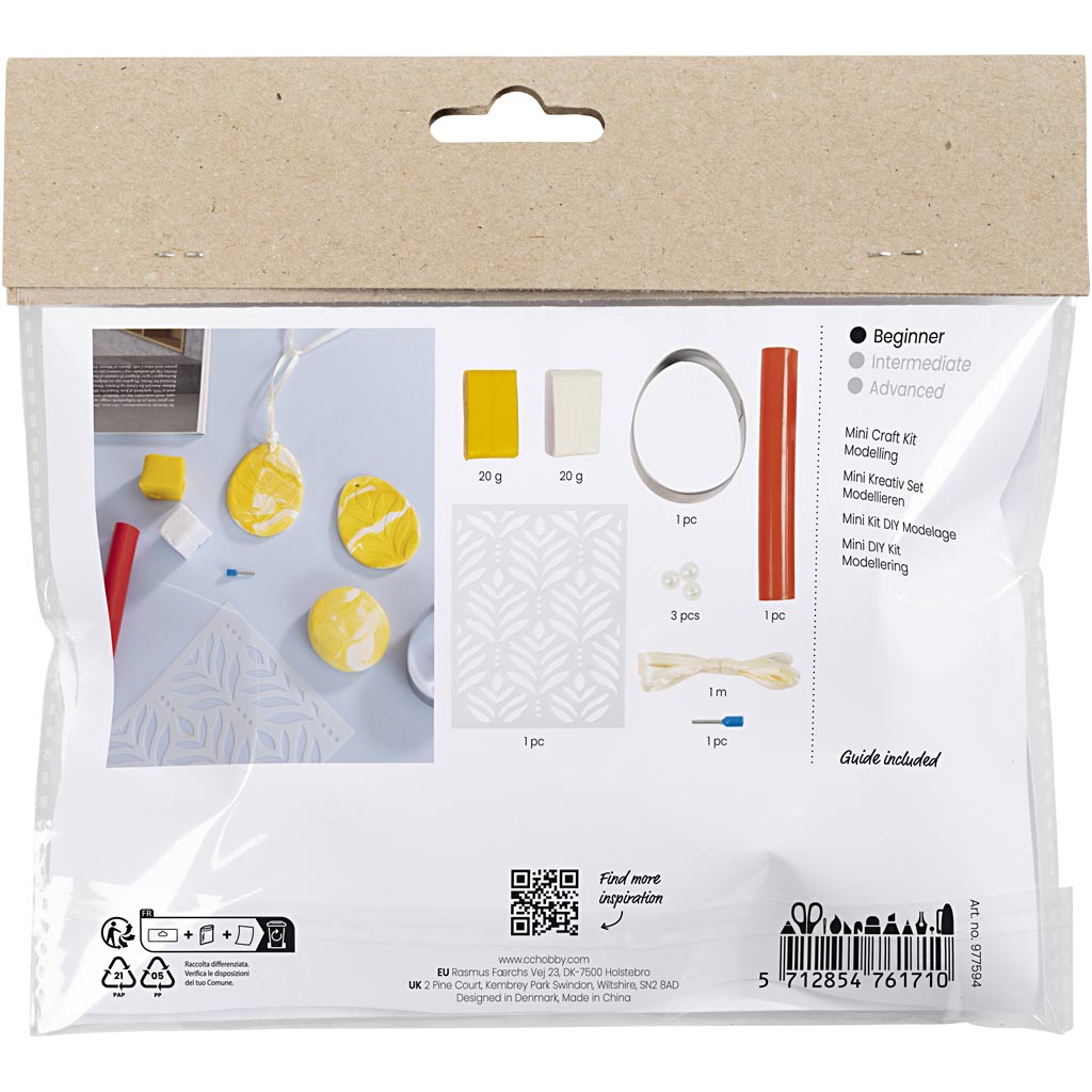 Creativ company http: www.cchobby.nl mini-hobbyset-boetseren-ei-lichtgeel-pastelkleuren-1-doos
