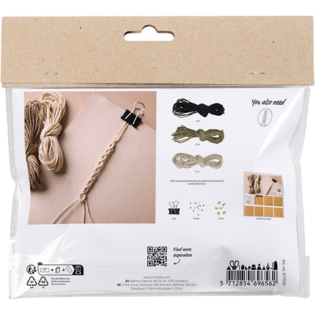 Creativ company https: www.cchobby.nl mini-hobbyset-macrame-armband-zwart-olijfbruin-zandkleur-1-doos