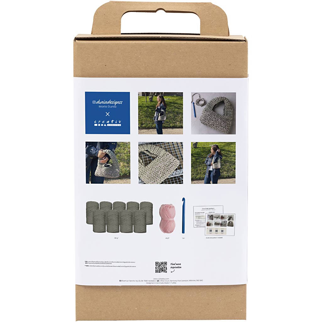 Creativ company http: www.cchobby.nl hobbyset-haken-stoere-tas-olijfgroen-1-doos