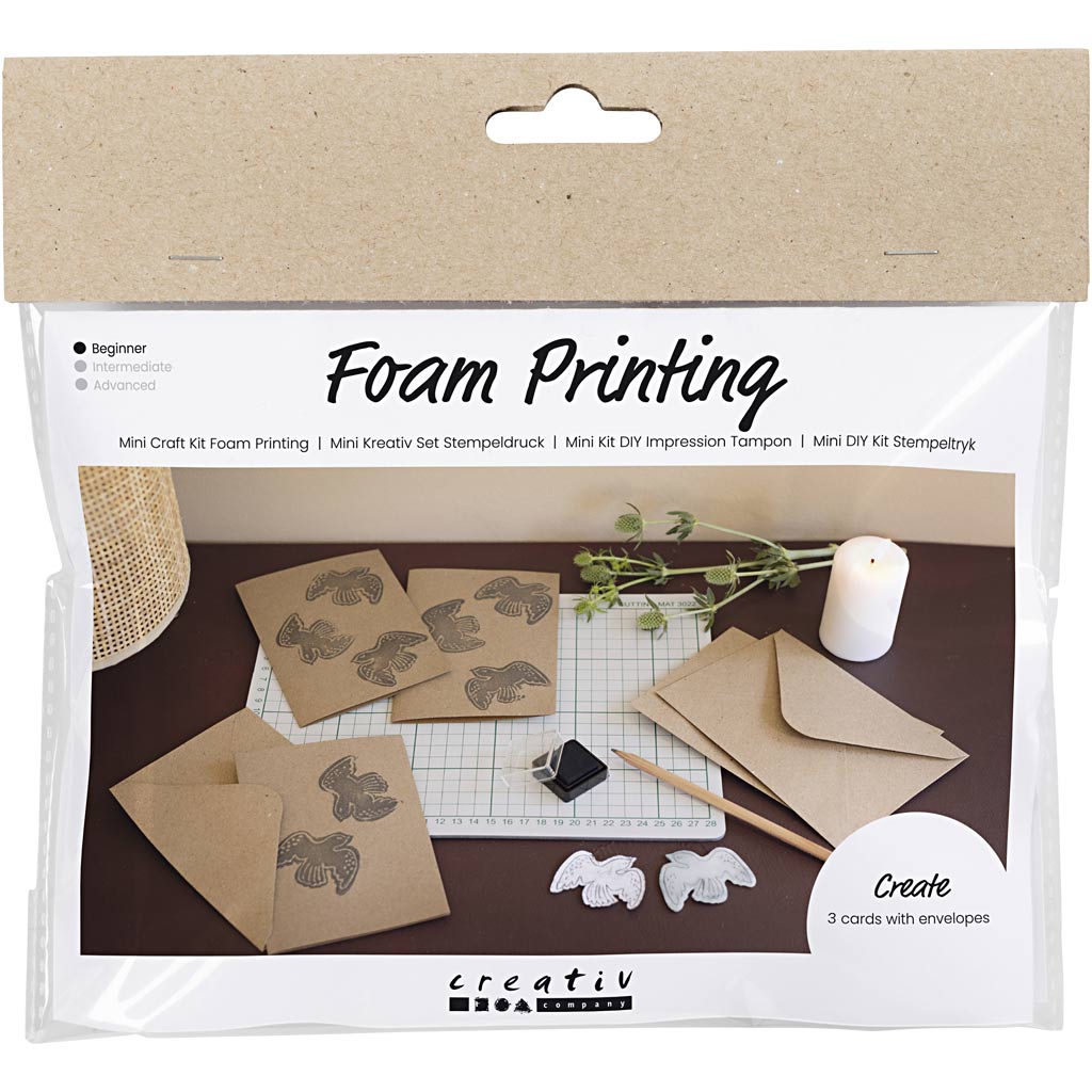 Creativ company http: www.cchobby.nl mini-hobbyset-foam-druk-kaart-met-duiven-beige-1-doos