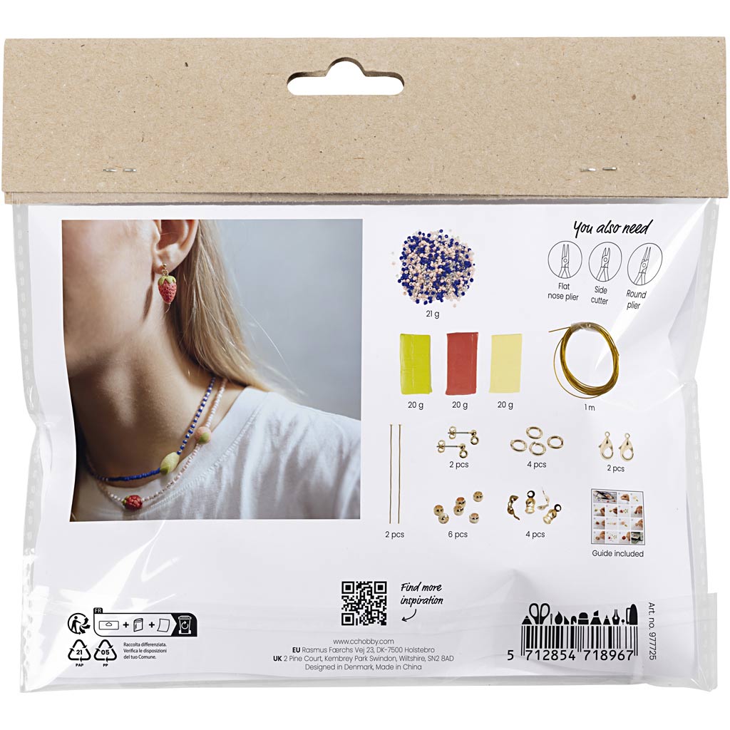 Creativ company http: www.cchobby.nl mini-hobbyset-sieraden-halsketting-en-oorbellen-koningsblauw-1-doos
