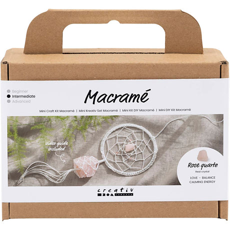 Creativ company https: www.cchobby.nl mini-hobbyset-macrame-dromenvanger-met-rozenkwarts-lichtroze-wit-1-doos