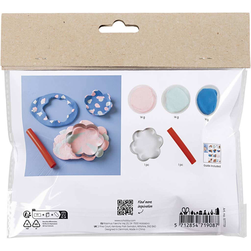 Creativ company http: www.cchobby.nl mini-hobbyset-boetseren-kommen-pastel-blauw-lichtroze-1-doos