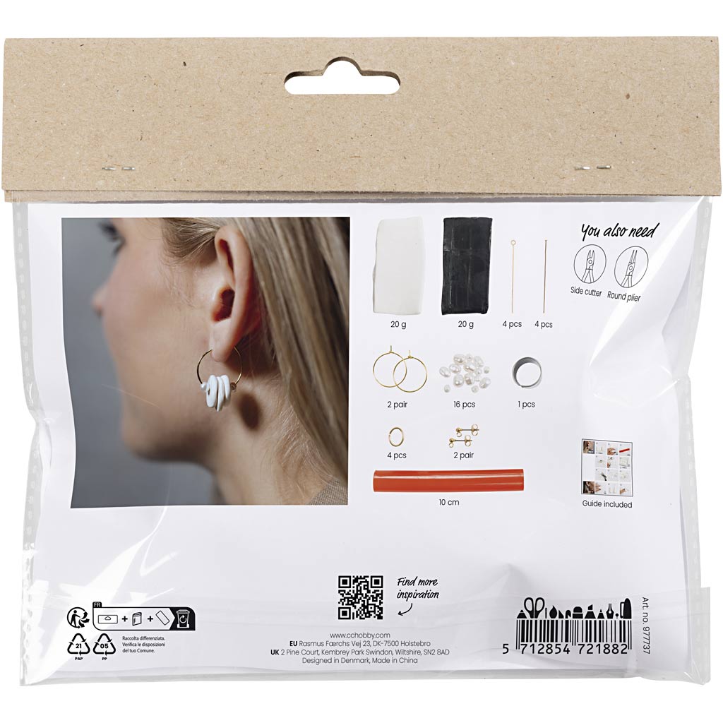 Creativ company http: www.cchobby.nl mini-hobbyset-sieraden-oorbellen-zwart-wit-1-doos