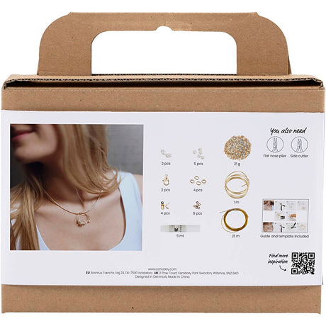 Creativ company http: www.cchobby.nl mini-hobbyset-sieraden-halsketting-met-hanger-met-metaaldraad-verguld-1-doos