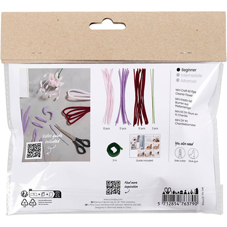 Creativ company mini hobbyset lelie bloemen van chenilledraad lichtroze