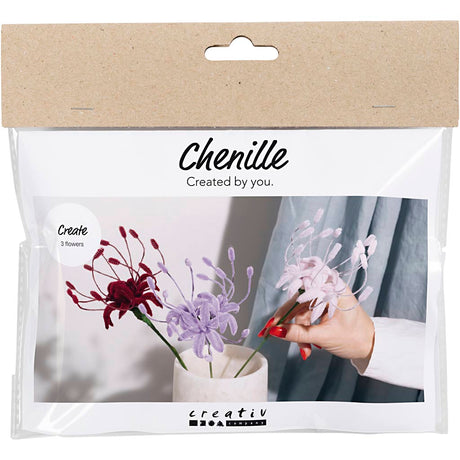 Creativ company mini hobbyset lelie bloemen van chenilledraad lichtroze