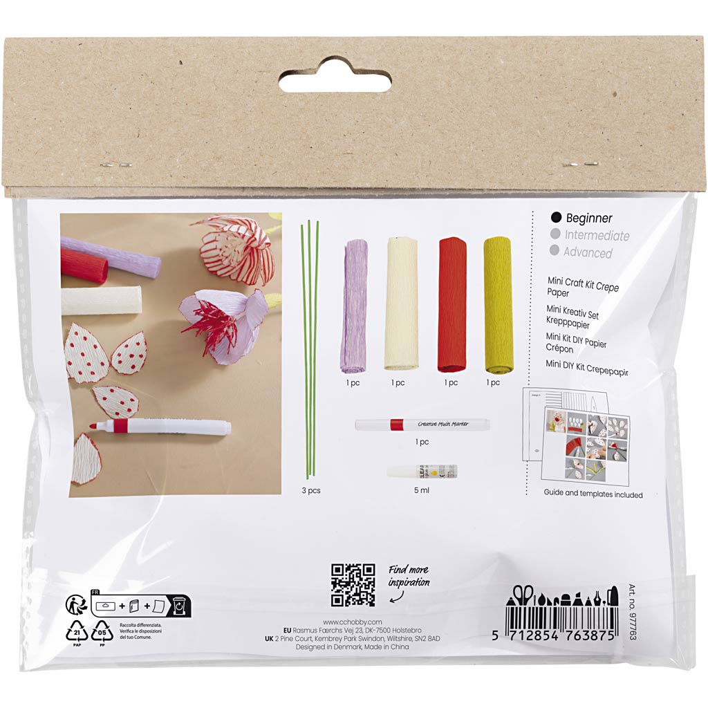 Creativ company http: www.cchobby.nl mini-hobbyset-crepepapier-bloemen-pastelkleuren-1-doos