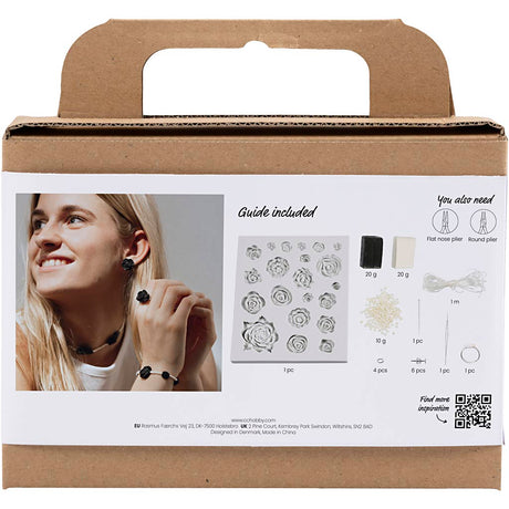 Creativ company http: www.cchobby.nl mini-hobbyset-sieraden-rozen-zwart-zwart-wit-wit-1-doos