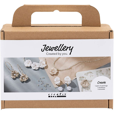 Creativ company http: www.cchobby.nl mini-hobbyset-sieraden-oorbellen-armband-en-halsketting-met-bloemontwerp-beige-licht-beige-beige-1-doos
