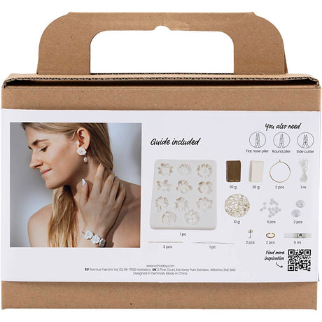 Creativ company http: www.cchobby.nl mini-hobbyset-sieraden-oorbellen-armband-en-halsketting-met-bloemontwerp-beige-licht-beige-beige-1-doos