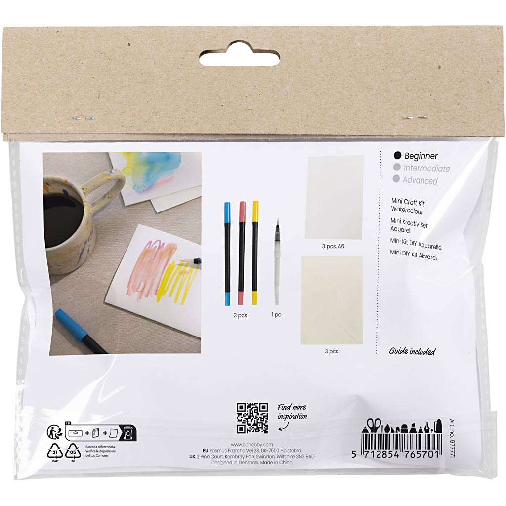 Creativ company http: www.cchobby.nl mini-hobbyset-aquarel-kaarten-en-enveloppen-1-doos