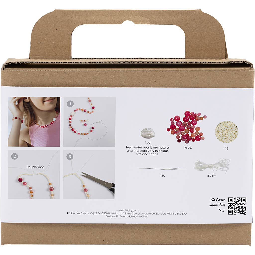Creativ company http: www.cchobby.nl mini-hobbyset-sieraden-halsketting-en-armband-roze-1-doos